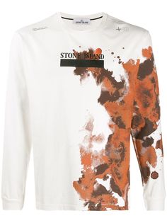 Stone Island paint print T-shirt