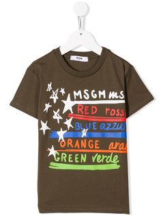 Msgm Kids футболка в стиле колор блок с логотипом