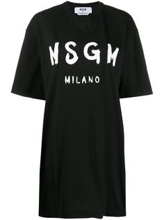MSGM футболка оверсайз с логотипом