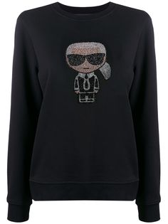 Karl Lagerfeld толстовка Ikonik Karl со стразами