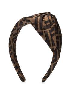 Fendi brown FF logo jacquard headband
