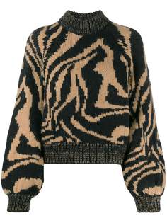 GANNI tiger print jumper
