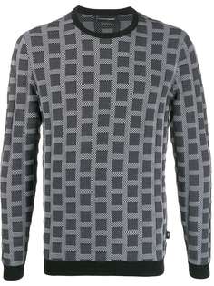 Emporio Armani squares-jacquard sweatshirt