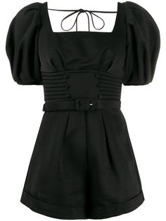 Self-Portrait short-sleeve fitted playsuit