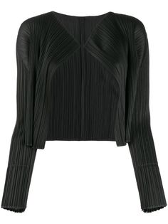 Pleats Please Issey Miyake укороченный плиссированный жакет