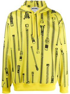 Moschino zip print hoodie