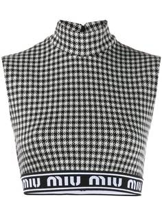 Miu Miu укороченный топ в ломаную клетку