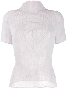 Issey Miyake micro-pleated fitted top