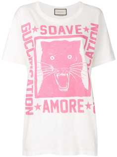 Gucci футболка с принтом Soave Amore Guccification