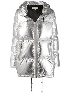 Michael Michael Kors metallic hooded puffer jacket