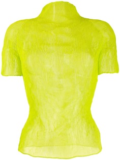 Issey Miyake micro-pleated fitted top