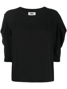 Mm6 Maison Margiela топ с присборенными рукавами