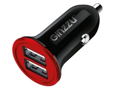 Зарядное устройство Ginzzu GA-4014UB 2xUSB 3.4A Black
