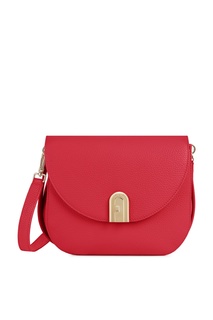 Красная сумка скругленной формы Sleek Furla