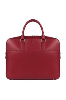 Бордовый кожаный портфель Marte Furla