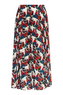Разноцветная шелковая юбка Valentino