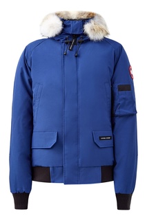 Синяя куртка со вставками-резинками Canada Goose