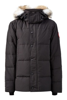 Черный пуховик с двойными карманами Canada Goose
