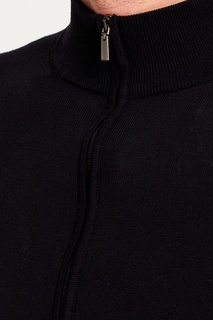 Черный хлопковый кардиган на молнии Canali
