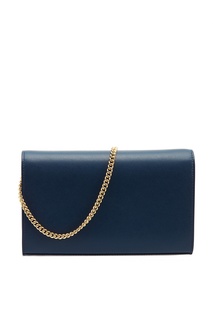 Синяя сумка с золотистым логотипом Fendi