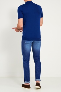 Синие джинсы с цветными пуговицами Kiton