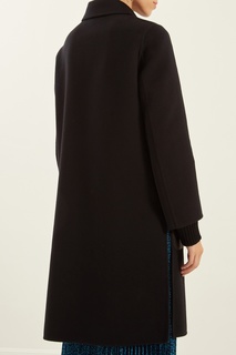 Черное двубортное пальто Fendi