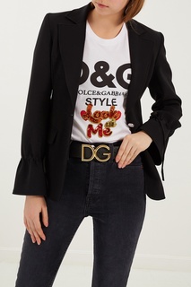 Черный ремень с монограммой Dolce & Gabbana