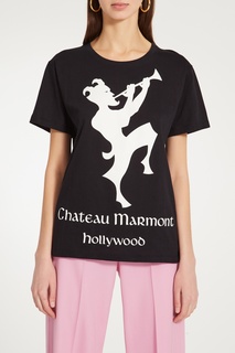 Черная футболка с принтом “Chateau Marmont” Gucci