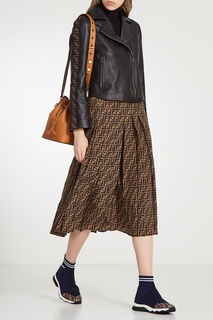 Куртка косого кроя с отделкой на рукавах Fendi