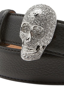 Кожаный ремень с черепом Philipp Plein