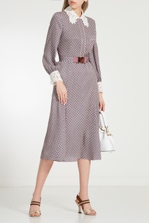 Платье с кружевным воротником и манжетами Fendi