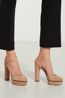 Бежевые замшевые босоножки Maple 125 Jimmy Choo
