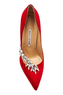 Красные туфли Nadira с кристаллами Manolo Blahnik