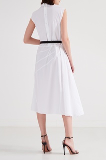 Асимметричное поплиновое платье с поясом Miu Miu