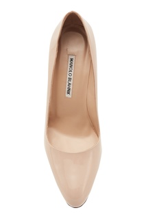 Бежевые лакированные туфли BBR Manolo Blahnik