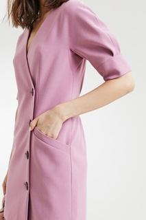 Розовое платье мини с асимметричной застежкой I Am Studio
