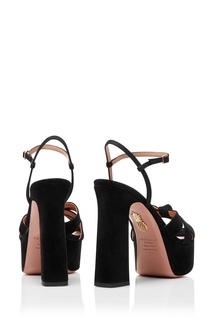 Черные босоножки Baba Plateau Sandal 125 Aquazzura