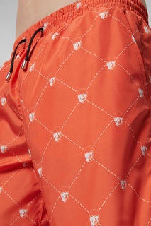 Оранжевые пляжные шорты с узором Philipp Plein