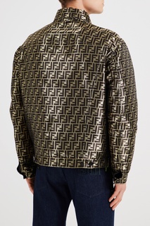 Куртка-пиджак золотисто-кофейного цвета Fendi