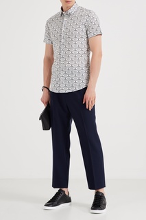 Черно-белая мужская рубашка с коротким рукавом Fendi