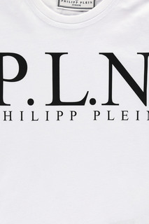 Белая футболка с крупным логотипом Philipp Plein Kids