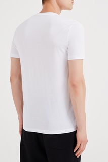Хлопковая белая футболка с дизайнерским принтом Fendi