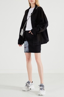 Черная юбка с контрастным принтом Msgm