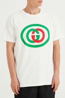 Футболка оверсайз с красно-зеленым логотипом Gucci Man