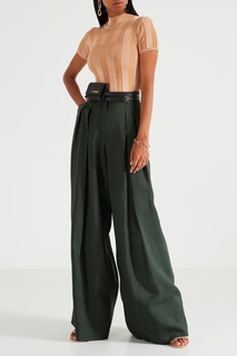 Широкие брюки цвета хаки Jacquemus