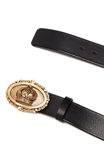 Черный ремень с декоративной пряжкой Dolce & Gabbana