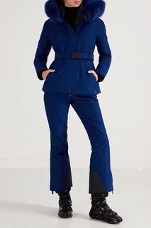 Синяя куртка с контрастной отделкой Moncler