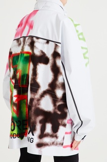 Белая куртка с разноцветным рисунком Off White