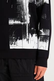 Черное худи с принтом Calvin Klein