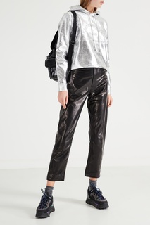 Серебристое металлизированное худи с логотипом Karl Lagerfeld